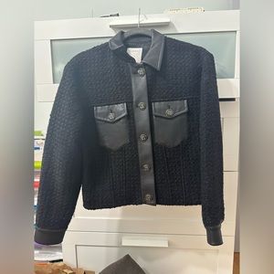 Sandro Tweed and Leather Jacket